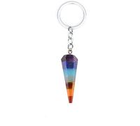 SCWZZWSY Pierre naturel 7 Chakra Pendant Dowsing Natural Pendule Colliers arc-en-ciel en couches Spiritue-E-3 sans chaîne