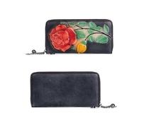 SCWZZWSY Portefeuilles en Cuir véritable pour Femmes, Pochette Tendance en gaufrage Rose, Porte-Cartes Fait à la Main (Couleur : C)