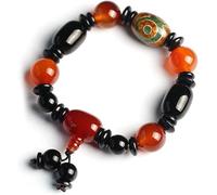 SCWZZWSY Prayer Bouddha Beads Bracelet Collier, Natural Agate Bracelet