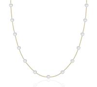 SCWZZWSY Produits pour filles 14K Collier de station de perle en or solide pour femmes 6 à 6,5 mm d'eau douce Cultured Pearl Natural 16 "18" 20 "Colliers Fine bijoux Cadeaux pour les