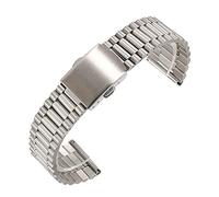 SCWZZWSY Sangle de montée 12 mm 14 mm 16 mm 18 mm 20 mm Sangle en acier inoxydable solide Bracelet de bracelet en métal universel outil de ceinture accessoire / 16 mm/argent