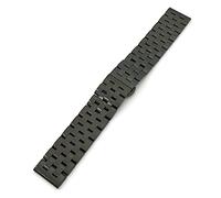 SCWZZWSY Sangle de montée 20 mm / 22 mm / 24 mm Bouton Butterfly STRAP, STRAPE DE SURFACE POLIÉ SUJET / 20 mm/noir