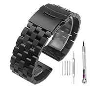 SCWZZWSY Sangle de montée bracelet Brotte en acier inoxydable 18 mm / 20 mm / 22 mm / 24 mm / 26 mm Bracelet de remplacement en métal pour hommes et femmes Bracelet noir/argent
