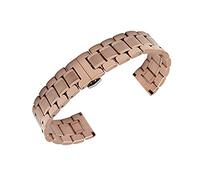 SCWZZWSY Sangle de montée, bracelet en acier inoxydable 18 mm 22 mm 24 mm Bracelet bracelet Bouton de boucle rose en or rose (Couleur de bande: argent en or rose, largeur de bande: 18 mm)