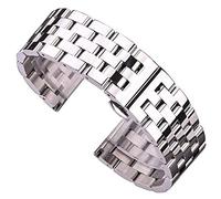 SCWZZWSY Sangle de montre en acier inoxydable massif pour hommes Bracelet en argent féminin 20 22 24 26 mm de sangle de sangle en métal (Couleur de bande: argent, largeur de bande: 26 mm)