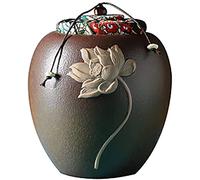 SCWZZWSY Urnes pour funérailles Urne Pet URN Céramique Sceau d'humidité Proof au Family Funeral Or Crematorium Store (D 12.5cmx11cm)