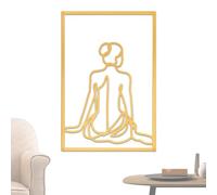 scyca Art mural aux lignes abstraites, art de lignes de corps de femme, art de lignes de silhouette de dos de femme - Art mural minimaliste en métal Lignes en métal Décoration d'art