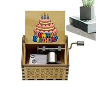 scyca Boîtes à Musique en Bois gravées, boîte à Musique à manivelle en Bois - Boîte à Musique avec Chanson Anniversaire à Vous, boîte à Musique en Bois, boîte Vintage gravée, boîte à Musique