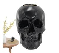 scyca Cascade d'encens de crâne, brûleur d'encens de crâne, Porte-encens décor de crâne d’Halloween, Porte-encens décoratif en résine, Figurine de crâne d'halloween pour la décoration de la Maison