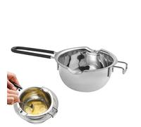 scyca Chaudière à chocolat, bol pour faire fondre le fromage - Creuset en cire, marmite avec manche en silicone résistant à la chaleur, marmite en acier inoxydable de 400 ml pour beurre, caramel