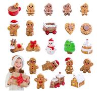 scyca Décorations de Noël en pain d'épice, décorations de Noël en pain d'épice, 22 pièces de décoration en pain d'épice - Figurines de biscuits en pain d'épice avec geste d'étreinte, statue de