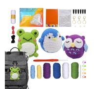 scyca Kit de démarrage au crochet pour adultes, kit de crochet pour animaux en peluche - Animal Crafts Kit de démarrage à tricoter pour | Kit complet de tricot au crochet pour animaux, Kit de