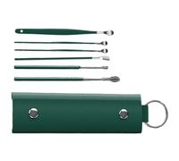 scyca Lot de 6 curettes de nettoyage des oreilles en acier inoxydable avec boîte de