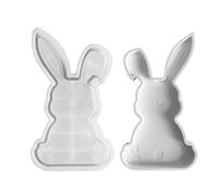 scyca Moule en silicone pour plateau de lapin de Pâques - Moule en résine pour plateau de lapin de Pâques - Moule charmant en forme de fourchette à bijoux