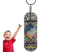 scyca Petit jouet à diapason, skateboard avec roulements - Jouet de skateboard avec porte-clés pour | Jouet en bois avec mouvement du doigt pour pique-nique, fête