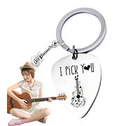 scyca Porte-clés pour médiator de guitare,Porte-clés pour médiator de guitare - I PICK YOU Plectrum gravé pour les débutants en guitare - Porte-clés de médiator de guitare à collectionner pour les