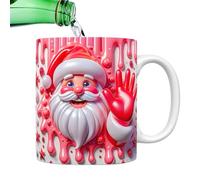 scyca Tasse de Noël avec poignée, Tasse en céramique de Noël - Tasse à café en céramique avec poignée de 350 ml pour Noël | Nouveauté Photobooth Props Home Boire Tasse de Père Noël pour café chaud,