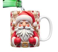 scyca Tasse en céramique Père Noël, tasse de Noël avec poignée | Tasse à café effet de 350 ml avec poignée - Nouveauté Photobooth Props Home Boire Tasse de Père Noël pour café chaud, soda froid