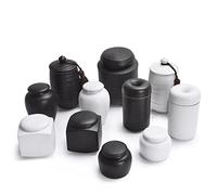 SCZMBLTLNV Urne funéraire pour Animaux de Compagnie Céramique Pet Souvenir Chien Chat Oiseaux Urnes Noir Blanc Urne Funéraire Récipient Humain pour Cendres Crémation(5)