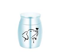 SCZMBLTLNV Urne funéraire pour Animaux de Compagnie Mini Urne Cendres d'animaux Pot Crémation Souvenir pour Commémorer Le Chien Bien-aimé Urne pour Chien Urne Commémorative(Light Blue,30x40mm)