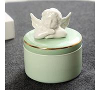 SCZMBLTLNV Urne funéraire pour Animaux de Compagnie Urne pour Animaux Compagnie Chat Chien Oiseau Crémation Souvenir Fournitures Funéraires Personnalité Ange Mignon Céramique Cheveux(3)