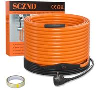 SCZND Cable Chauffant Antigel avec Thermostat 10m Cordon Chauffant Antigel 25W/m Autorégulant Cordon Chauffant Antigel IPX7 Imperméable Câble Chauffant pour Protéger Conduites d'Eau Plantes Gouttières