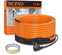 SCZND Cable Chauffant Antigel avec Thermostat, 8m Cordon Chauffant Antigel 25W/m Autorégulant Cordon Chauffant Antigel IPX7 Imperméable Câble Chauffant pour Protéger Conduites d'Eau Plantes Gouttières