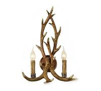 SCZWP8 Applique murale en bois de cerf en résine, applique murale en corne de cerf avec abat-jour en verre, applique murale rétro rustique, éclairage adapté à la chambre, salon, cuisine, salle à mange