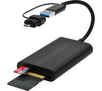 SD 3.0/TF 3.0 Card Reader, Dual Socket 170MB/s USB 3.0/USB C for SD/TF/SDHC/SDXC/TM-MMC/RS-MMC, Compatible with Windows/Android/iOS/iPhone16/15/iPad/MacBook