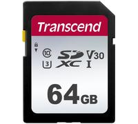 Transcend 64Go SDXC 300S Carte Mémoire UHS- I, C10, U3, V30, 4K, Full HD - TS64GSDC300S