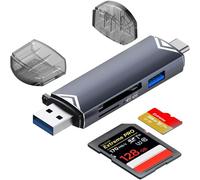 SD Card Reader, 3-in-1 Hi-Speed USB C & USB 2.0 OTG Adapter for MMC/TF/SDXC/SDHC/Micro SDXC, Compatible with iPhone 16 Pro Max/15, Mobile Phones, Computers, etc.