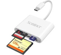 SD Card Reader, 3-in-1 USB C Memory Card Adapter 5Gbps Reading Writing for SD SDXC SDHC CF CFI TF Micro SD Micro SDXC Micro SDHC Cards for Windows Linux Mac OS