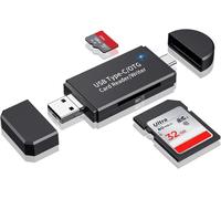 SD Card Reader, 3 Port USB 2.0 Micro SD Card Reader & USBC OTG SD Card Reader Adapter for SD/SDXC/Micro/SDHC/MMC/RS-MMC/UHS-I Memory Card,USB Card Reader for SD/Micro SD Card