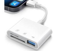 SD Card Reader Adapter for iPhone, SD/TF Card Reader 3 in 1 with USB OTG Adapter for iPad, Digital Camera, Memory Card Viewer for iPhone