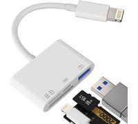 SD Card Reader for iPhone 14 Lightning to USB Micro TF Charging Cable Dongle OTG Adapter Flash Drive Apple Camera Viewer Memory Stick Mouse Keyboard Cord Compact Photo Accessories