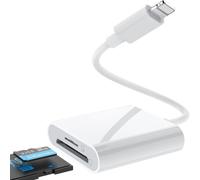 SD Card Reader for iPhone, [Apple MFi Certified] Lightning to SD/TF Card Reader for iPhone/iPad Memory Card Adapter Card Reader for iPhone 14/13/12/11/X/XS/XR/8/7 iPad,