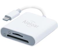 SD Card Reader for iPhone/iPad, 2-in-1 Super Speed Simultaneous Read and Write Memory Card Reader
