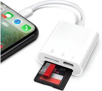 Sd Card Reader For Iphone Ipad, Lightning Micro Sd Card Reader Adapter With Sd Tf Memory, Reading And Charging Adapter For Camera Audio Drone Driving Recorder-Marque Générale