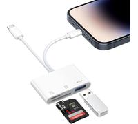 SD Card Reader for iPhone/iPad, USB C Memory Card Reader with SD/TF Card Slots USB OTG Adapter for Camera, to Micro SD/SD/USB3.0 for MacBook/Samsung/Google