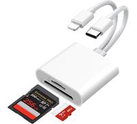 SD Card Reader for iPhone iPad, USB C SD Card Reader for SD/TF SD Card Adapter, 2 in 2 Camera to iPhone Adapter for iPhone/iPad/MacBook/Samsung