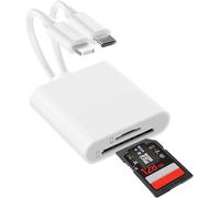 SD Card Reader for iPhone, USB C SD Card Reader with Dual Slot, Micro SD Card Reader, Memory Card Adapter - Plug and Play