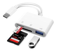SD Card Reader USB C to SD Card for iPad Mac Laptop 3 in 1 USB CType C to USB Memory Card Reader for Camera