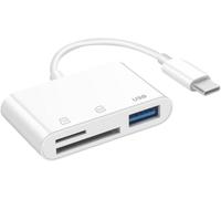 SD Card Reader, USB C to SD Card Reader for iPhone 15/iPad/Mac/Laptop, 3 in 1 Type C Memory Card Adapter for iMac, iPad Pro/Air/Mini, MacBook Pro/Air, Galaxy,