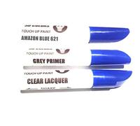 SD COLORS 12 ML Peinture de Retouche avec Pinceau, Vernis Transparent et Apprêt - Amazon Blue (621) - Compatible avec Volvo - Réparation de Rayures, Éclats et Peinture.