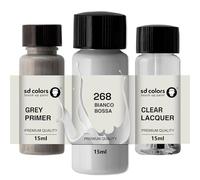 SD COLORS Bianco Bossa Nova 268 268A 268/A 674 934 New Touch Up Paint Repair KIT 15 ML Scratch Chip Brush Color Code 268 268A 268/A 674 934 Bianco Bossa Nova (Paint+Lacquer+Primer)