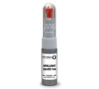 SD COLORS Brilliant Silver 744 Kit de réparation de stylo de retouche de peinture 20 ML avec pinceau anti-rayures code couleur 744 Argent brillant