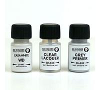 SD COLORS CASA White WD Peinture de retouche 15 ML pour rayures et éclats Code couleur WD Casa Blanc (peinture + apprêt + laque)