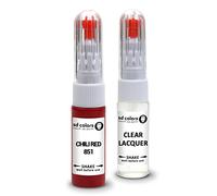 SD COLORS CHILI RED 851 Kit de retouche de peinture pour BMW/Mini 20 ML avec pinceau à rayures Code couleur 851 Rouge chili (peinture + vernis)