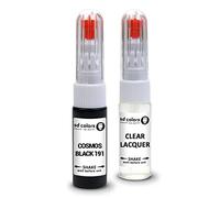 SD COLORS Cosmos Black 191 Kit de réparation de stylo de retouche de peinture 20 ML avec pinceau anti-rayures Code couleur 191 Noir Cosmos