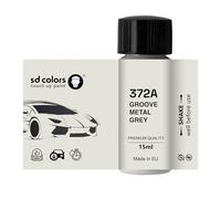 SD COLORS Groove - Peinture de retouche Gris métallique 372A 372/A - Réparation des Rayures - 15 ML - Code Couleur 372A 372/A - Gris métallique